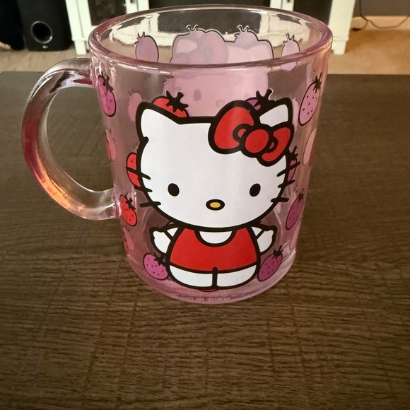 Other - Hello Kitty Pink Glass Mug